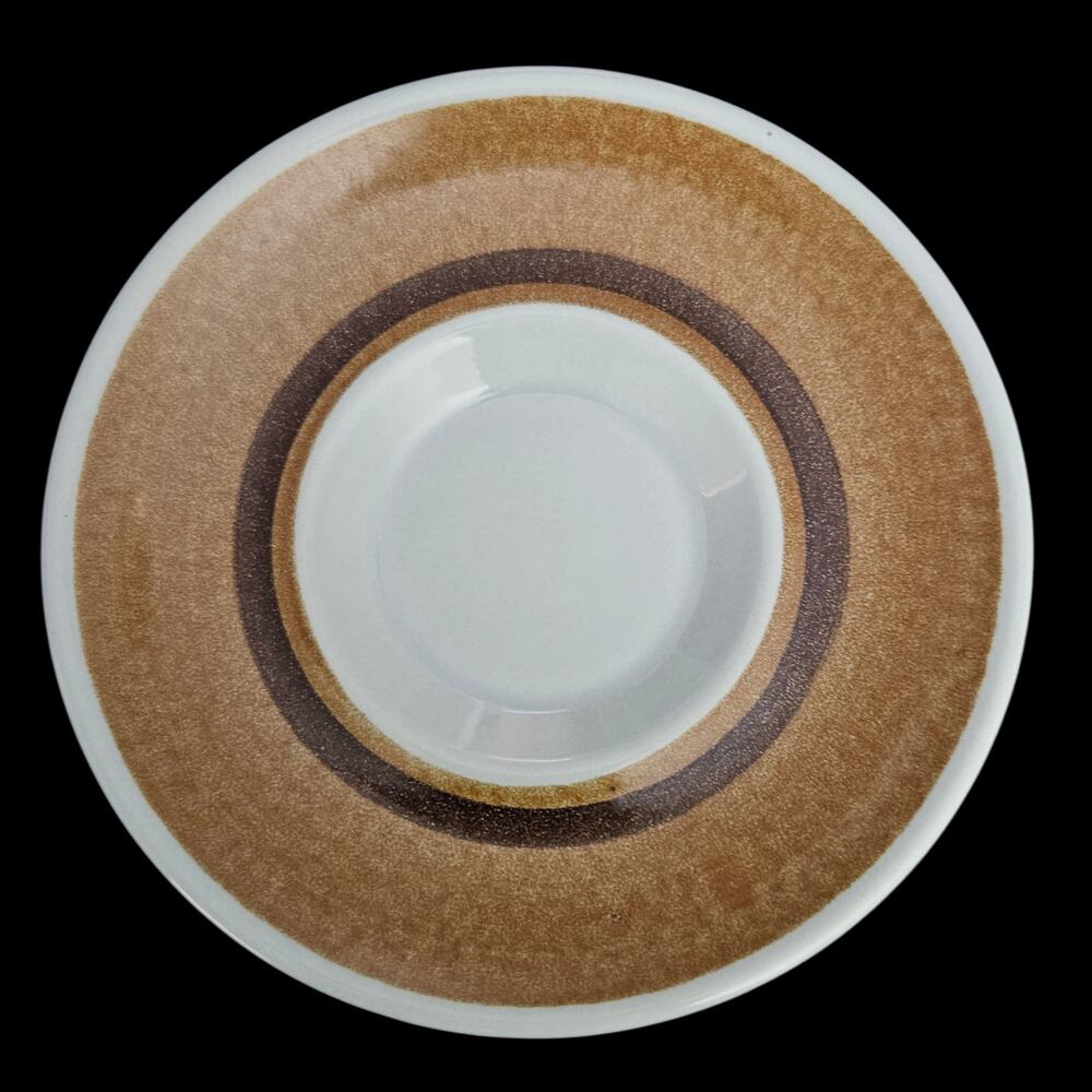 Franciscan Earthenware Saucers Brown Floral Medallion Vintage Set of 4